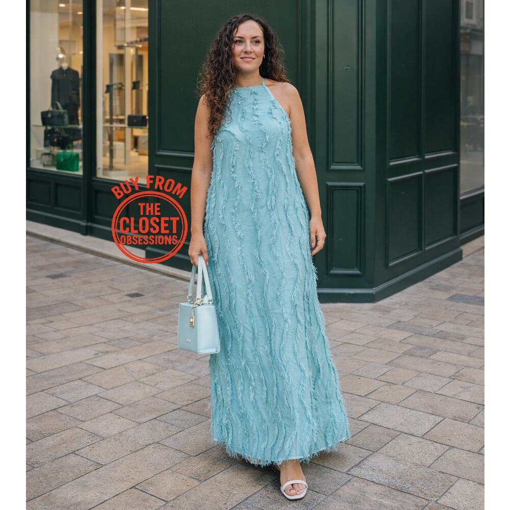 ZARA Textured Halter Neck Maxi Dress NWT - Picture 12 of 16